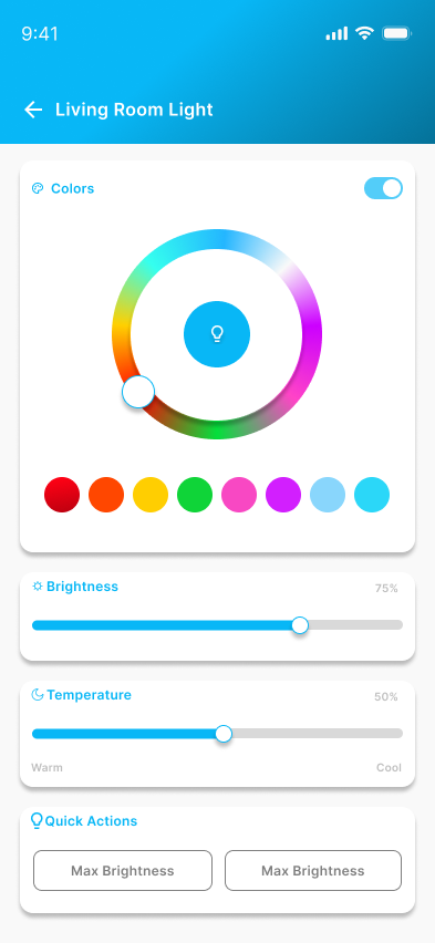 Device Control screen